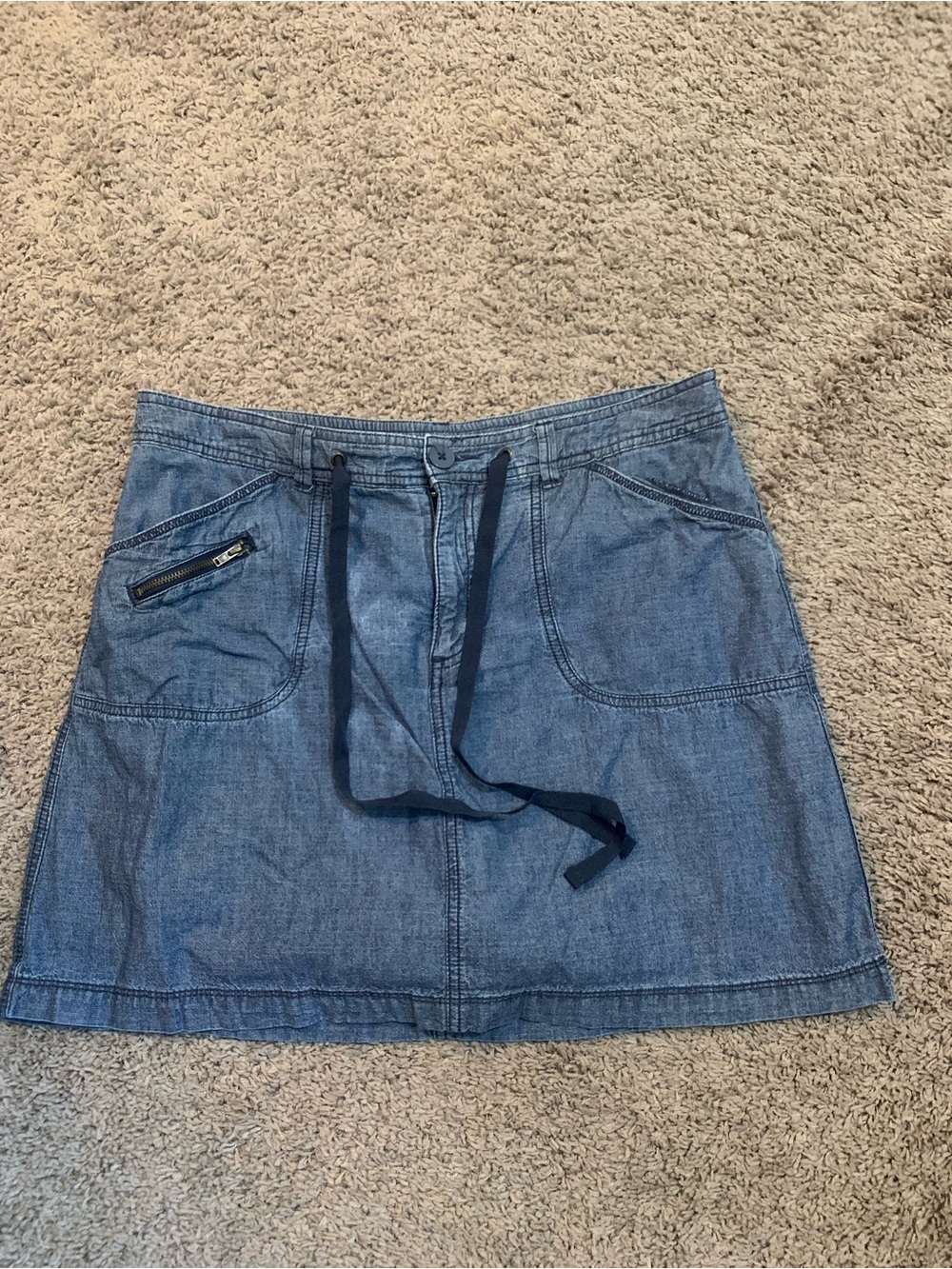 White Stag Jean Blue Denim Skirt Skort 12